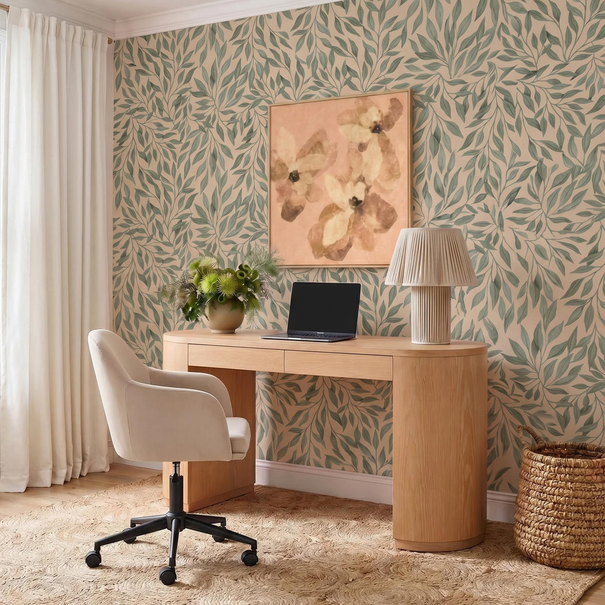 TOV Sydney Taupe Performance Velvet Office Desk Chair