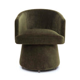 TOV Kristen Moss Olive Green Upcycled Chenille Rolling Desk Chair
