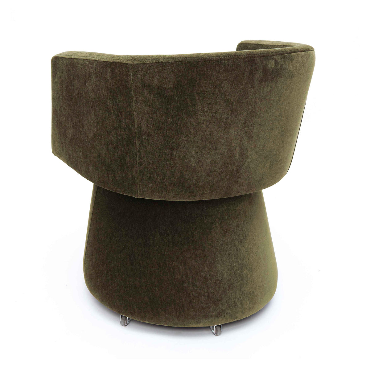 TOV Kristen Moss Olive Green Upcycled Chenille Rolling Desk Chair