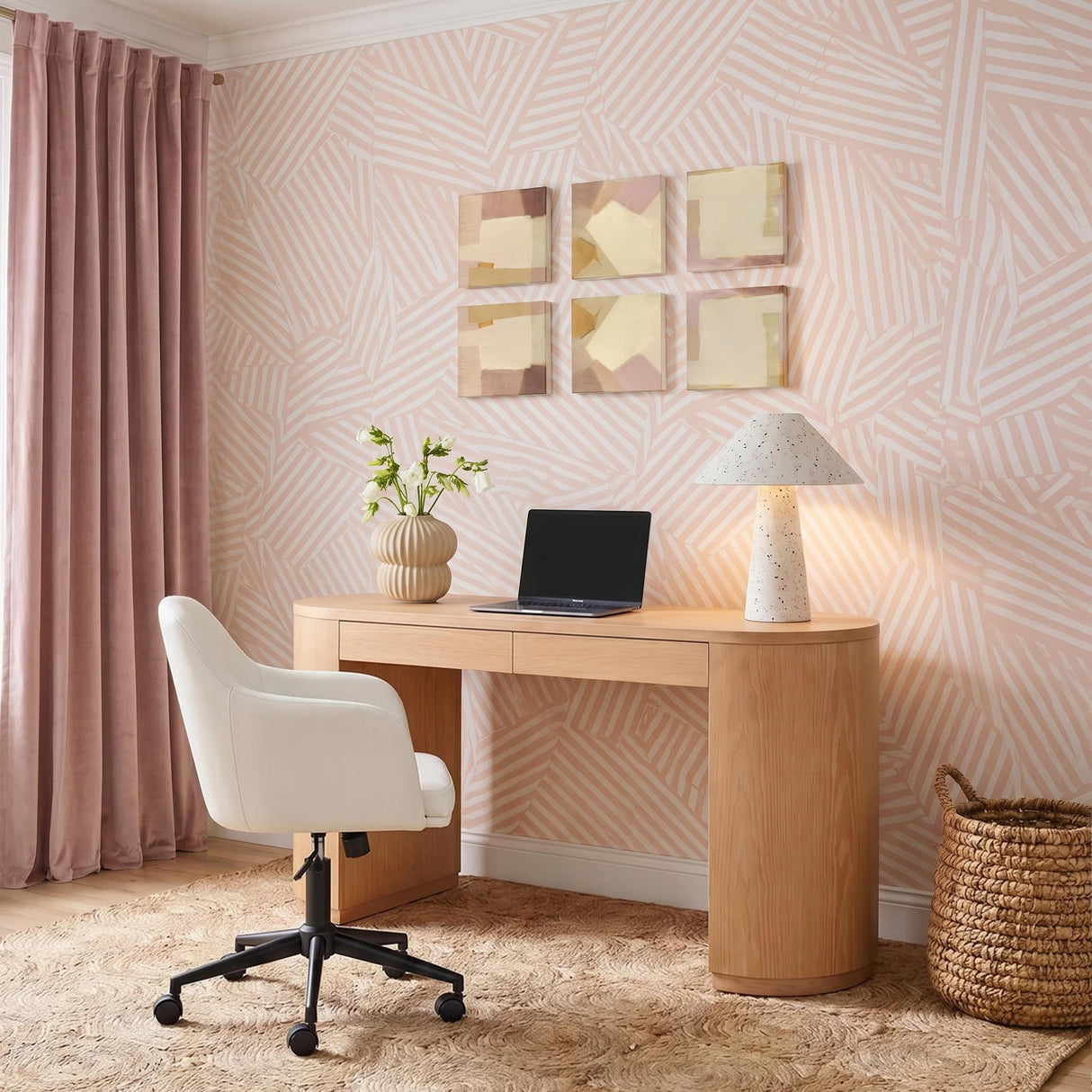 TOV Sydney Cream Performance Vegan Leather Office Desk Chair