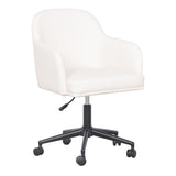 TOV Sydney Cream Performance Vegan Leather Office Desk Chair