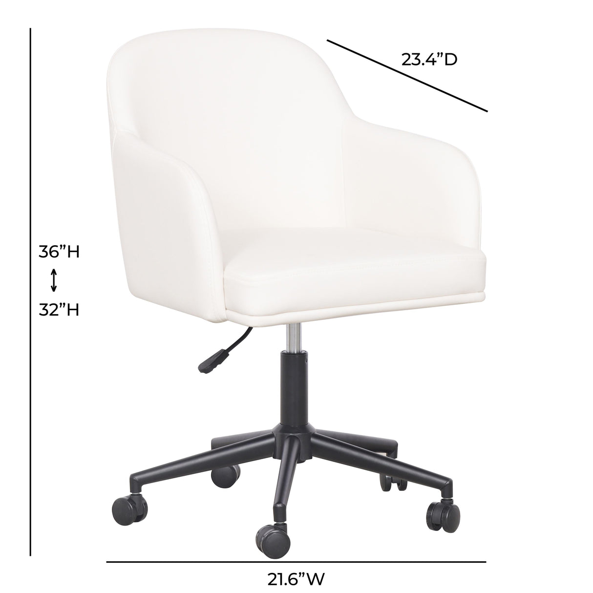 TOV Sydney Cream Performance Vegan Leather Office Desk Chair