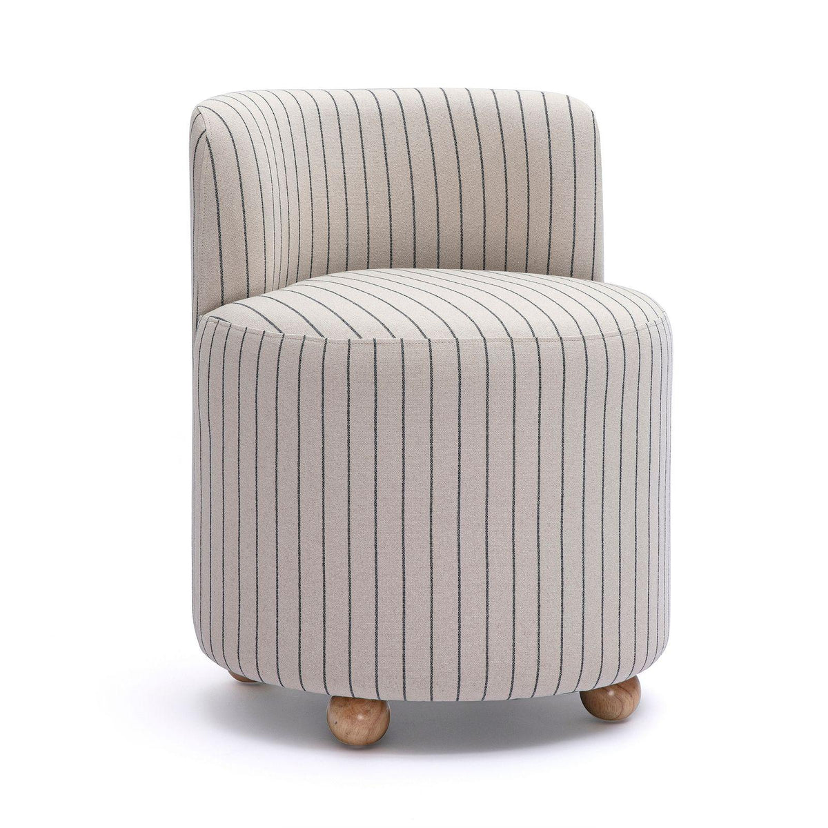 TOV Hakuna Black and White Striped Linen Desk Chair