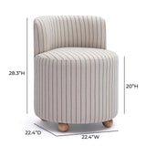 TOV Hakuna Black and White Striped Linen Desk Chair
