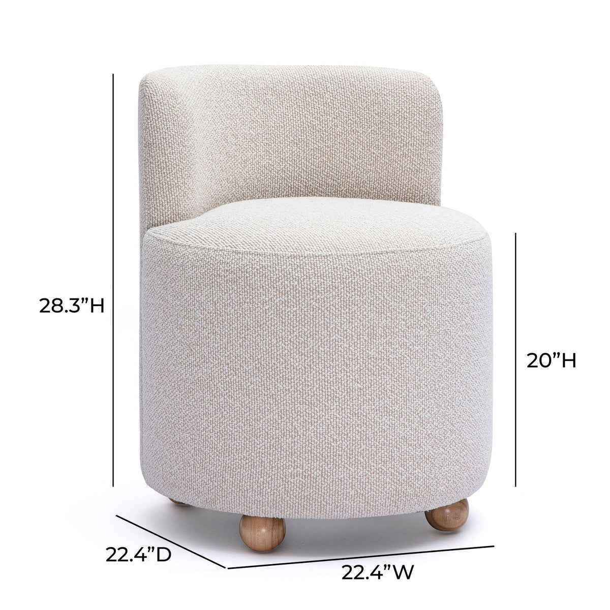 TOV Hakuna Cream Boucle Desk Chair