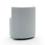 TOV Alyssa Blue Striped Linen Rolling Desk Chair