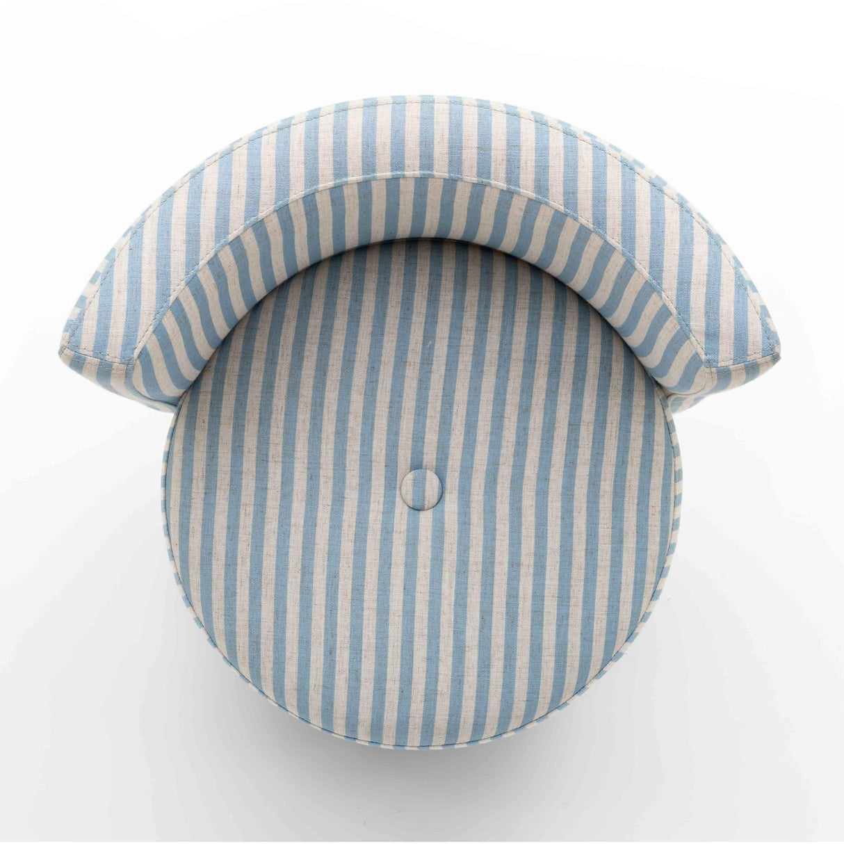 TOV Alyssa Blue Striped Linen Rolling Desk Chair