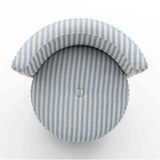 TOV Alyssa Blue Striped Linen Rolling Desk Chair