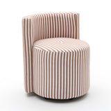 TOV Alyssa Brown Striped Linen Rolling Desk Chair