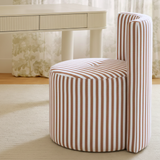 TOV Alyssa Brown Striped Linen Rolling Desk Chair