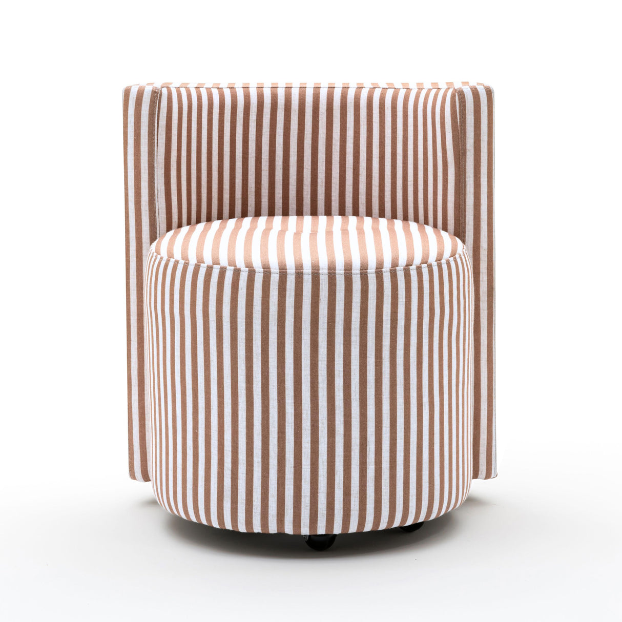TOV Alyssa Brown Striped Linen Rolling Desk Chair
