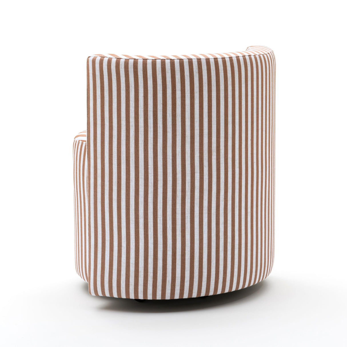 TOV Alyssa Brown Striped Linen Rolling Desk Chair