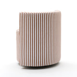 TOV Alyssa Brown Striped Linen Rolling Desk Chair
