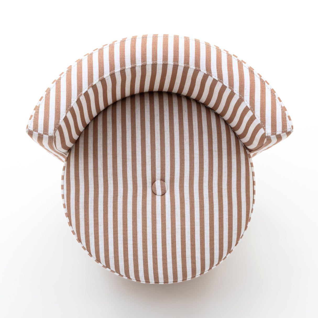 TOV Alyssa Brown Striped Linen Rolling Desk Chair
