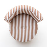TOV Alyssa Brown Striped Linen Rolling Desk Chair