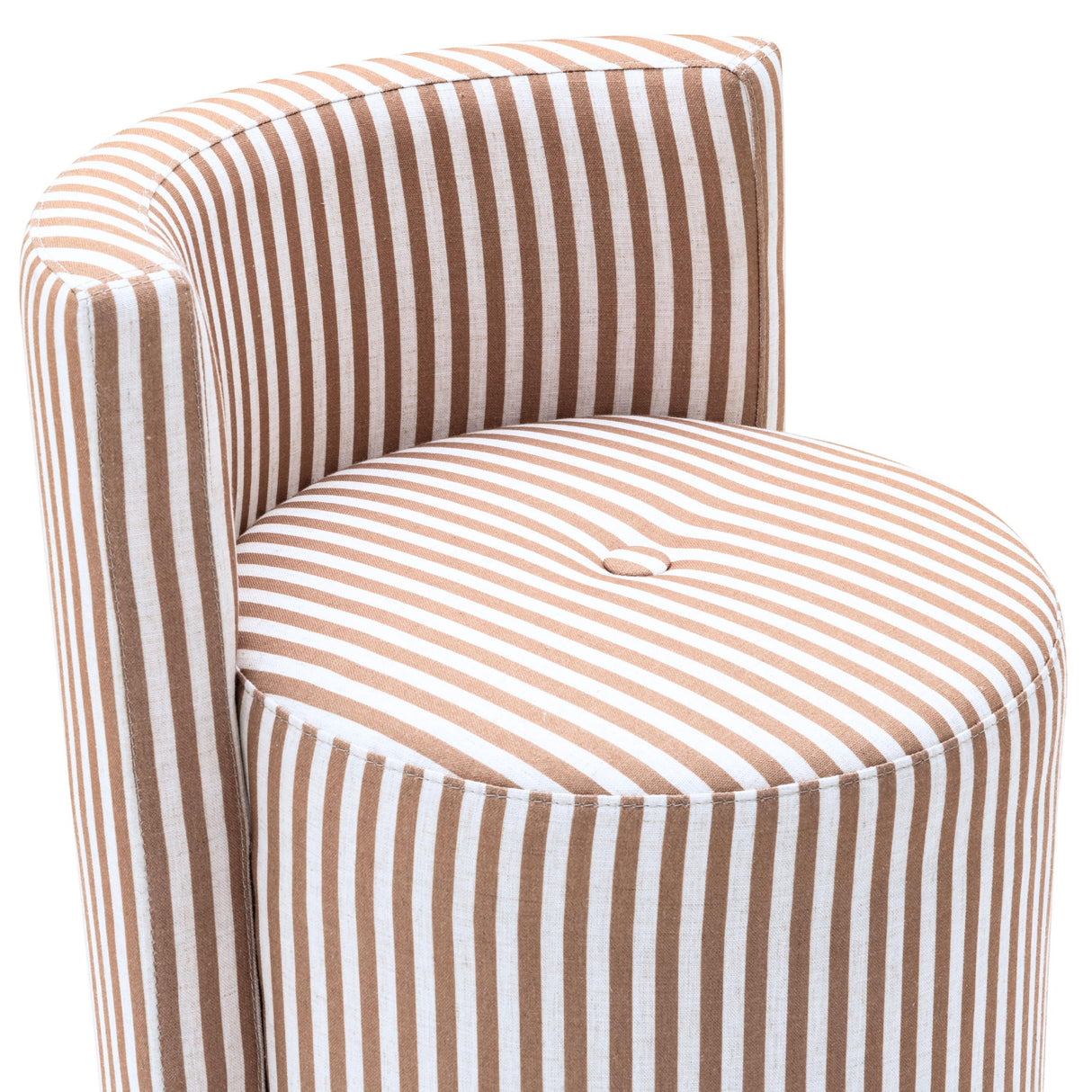 TOV Alyssa Brown Striped Linen Rolling Desk Chair