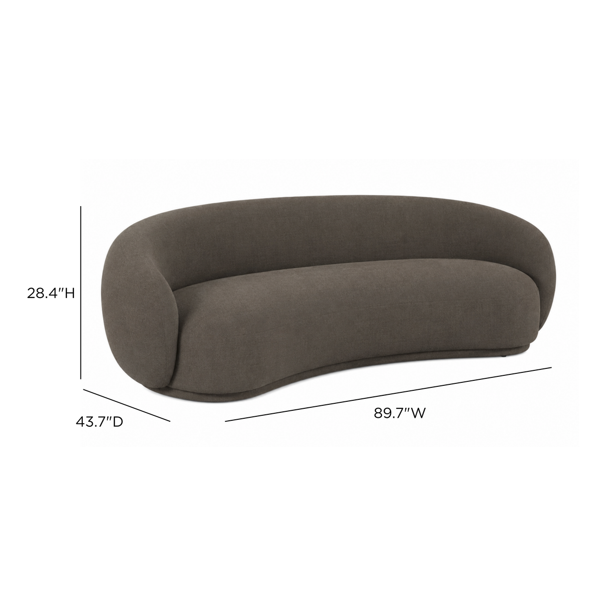 TOV Kendall 90" Java Brown Textured Chenille Sofa