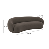 TOV Kendall 120" Java Brown Textured Chenille Sofa