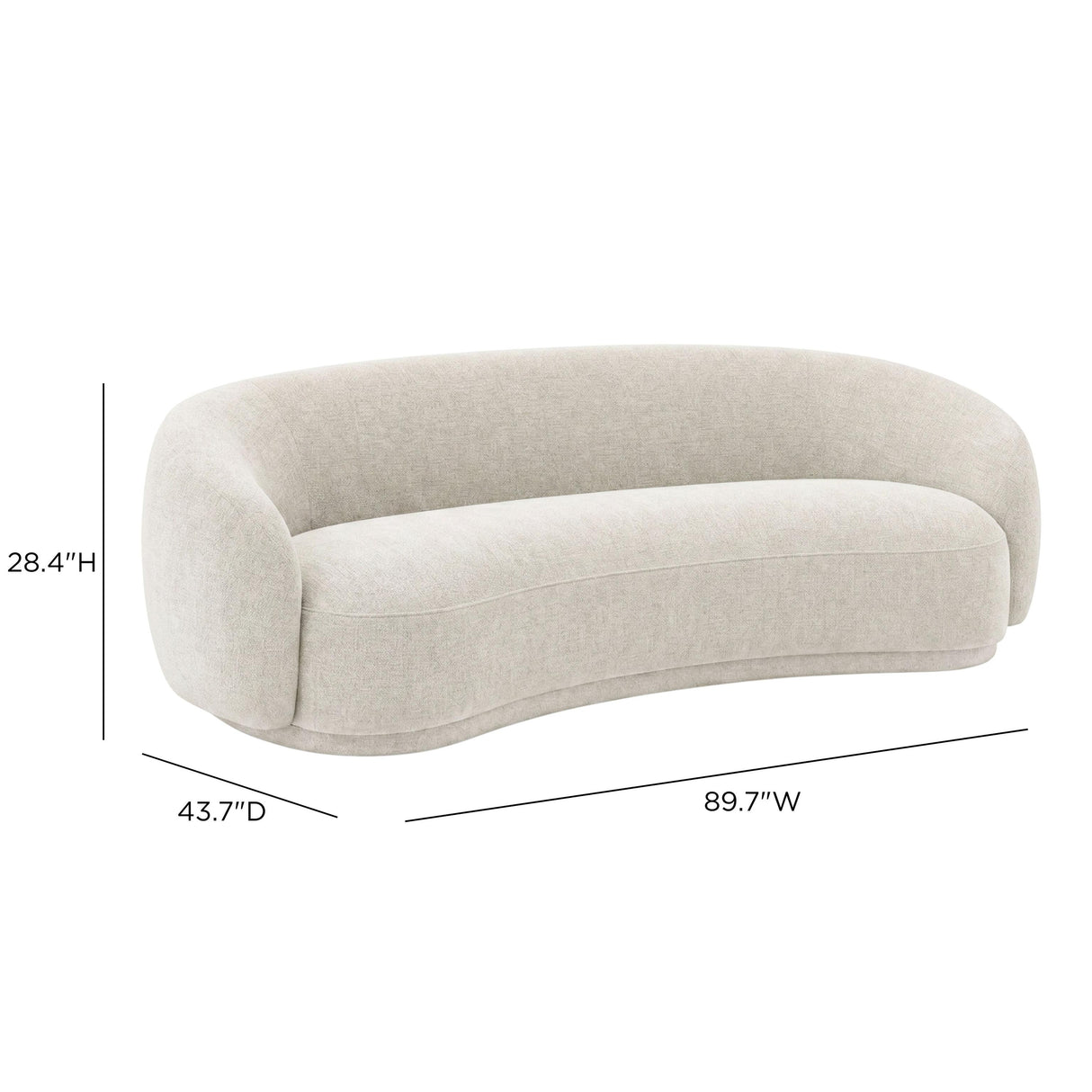 TOV Kendall 90" Sand 2-Tone Chenille Sofa