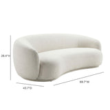 TOV Kendall 90" Cream Textured Chenille Sofa