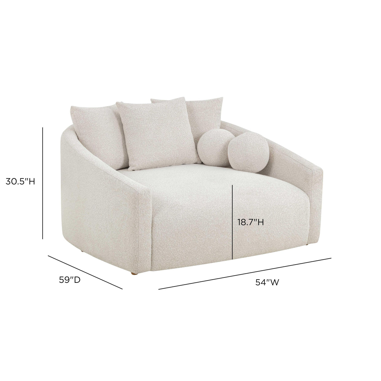 TOV Hanim Cream Boucle Daybed