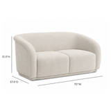 TOV Yara Sand Distressed Chenille Loveseat