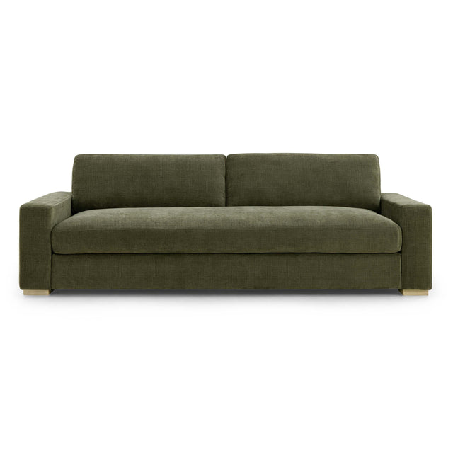 TOV Beckham 96" Olive Green Upcycled Chenille Sofa