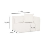 TOV Tarra Cream Chenille Modular RAF Corner Chair