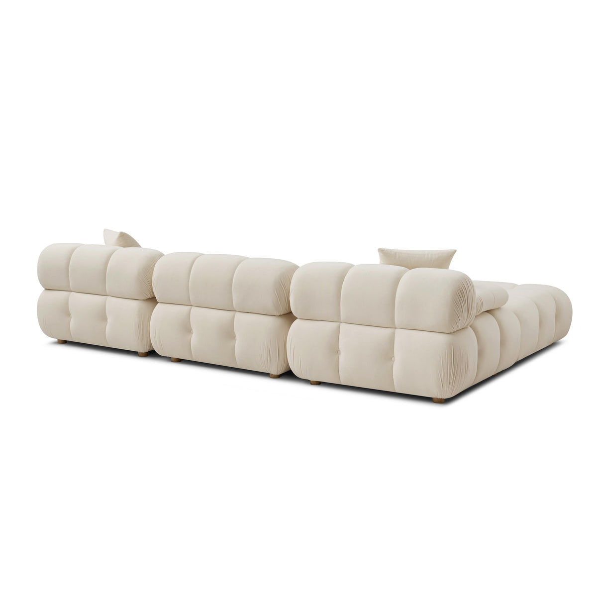 TOV Calliope Cream Performance Velvet 4-piece Modular Sectional