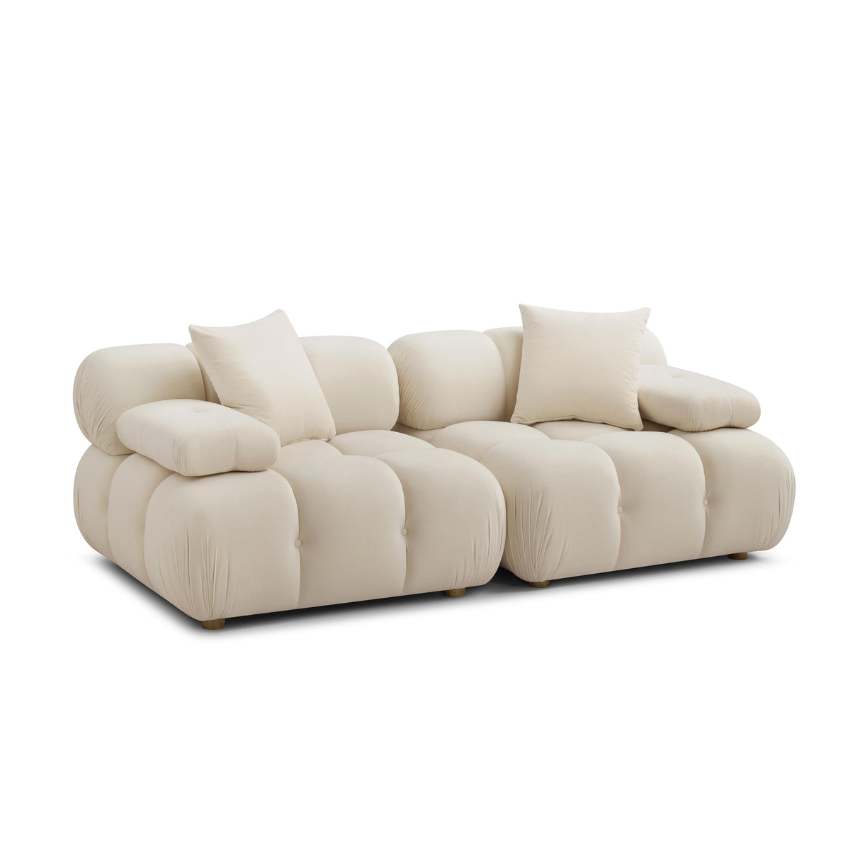 TOV Calliope Cream Performance Velvet Modular Loveseat