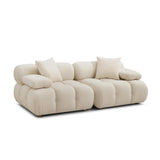 TOV Calliope Cream Performance Velvet Modular Loveseat