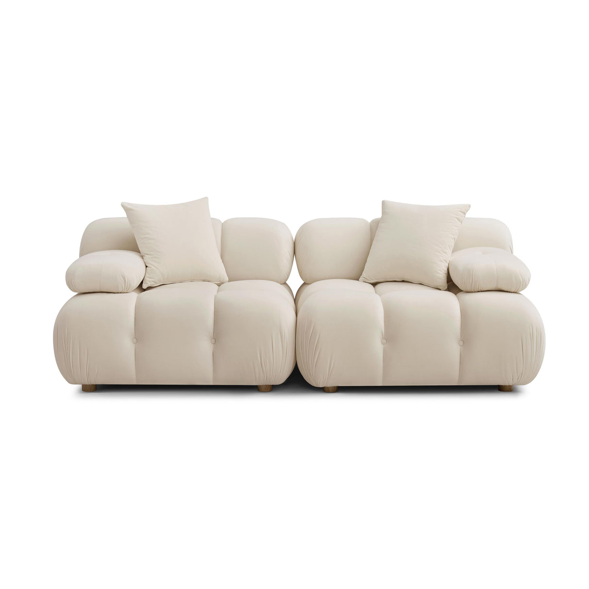 TOV Calliope Cream Performance Velvet Modular Loveseat