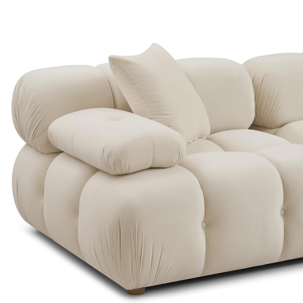 TOV Calliope Cream Performance Velvet Modular Loveseat