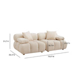TOV Calliope Cream Performance Velvet Modular Loveseat