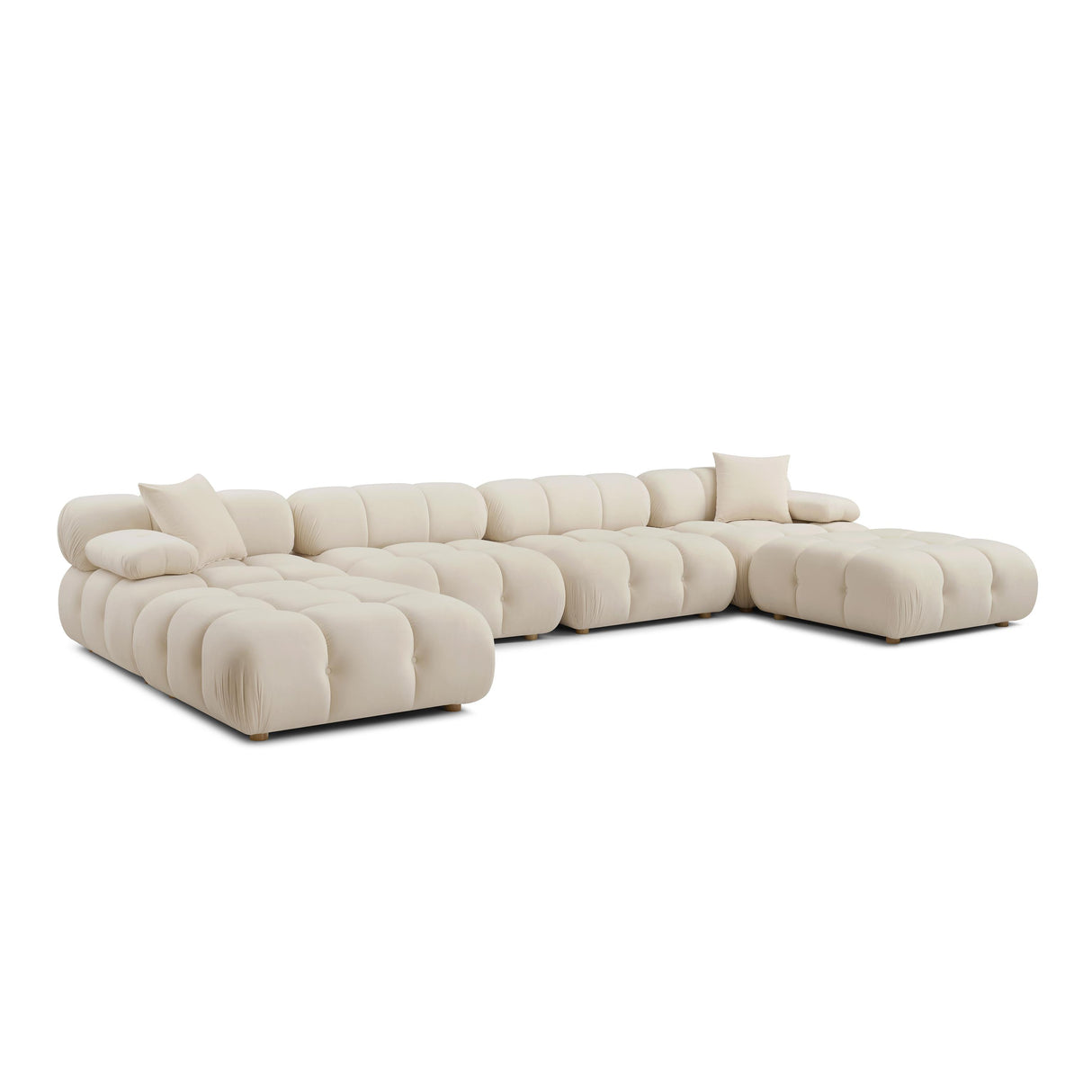 TOV Calliope Cream Performance Velvet 6-piece Modular U-Sectional