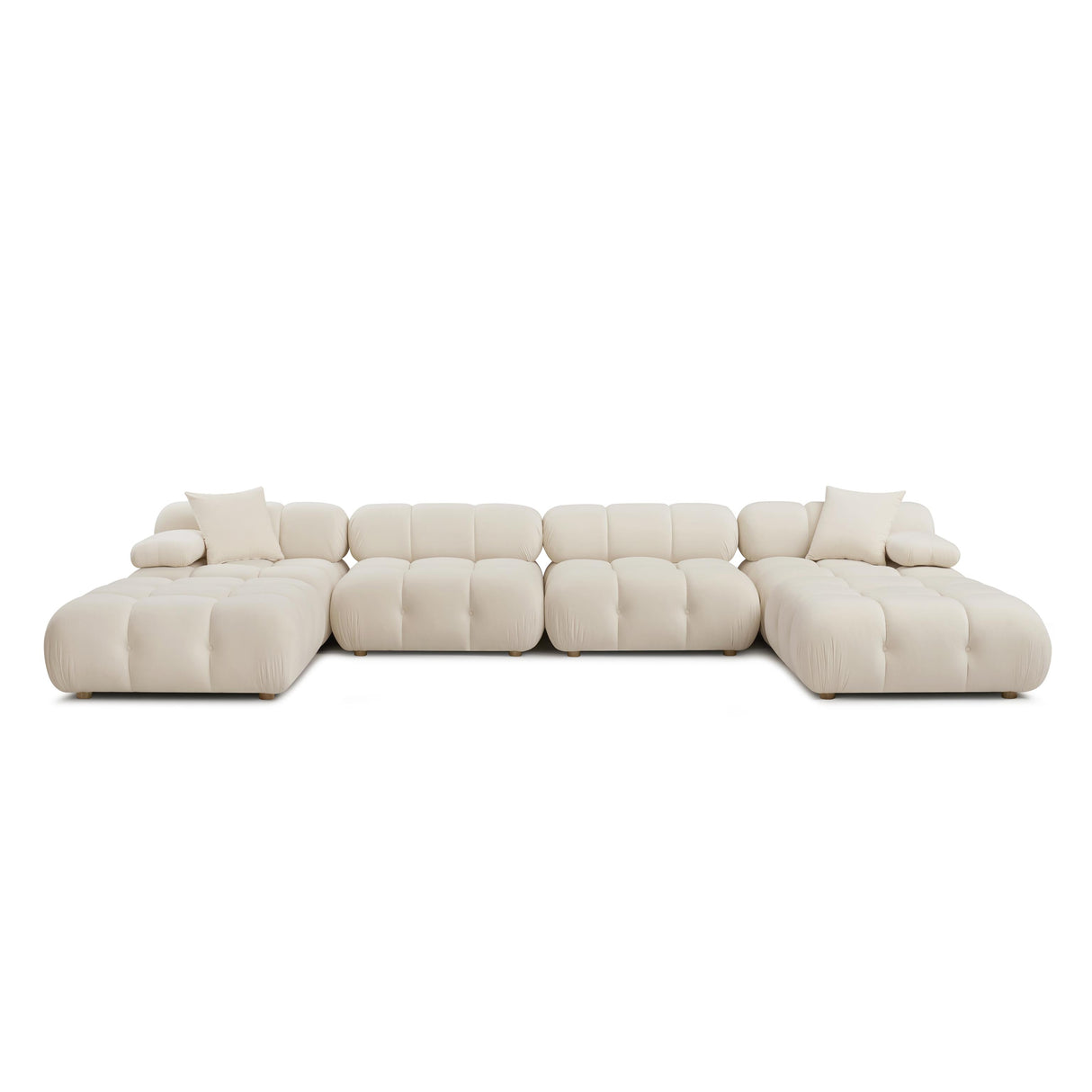 TOV Calliope Cream Performance Velvet 6-piece Modular U-Sectional