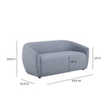 TOV Jordan Baby Blue Textured Velvet Loveseat