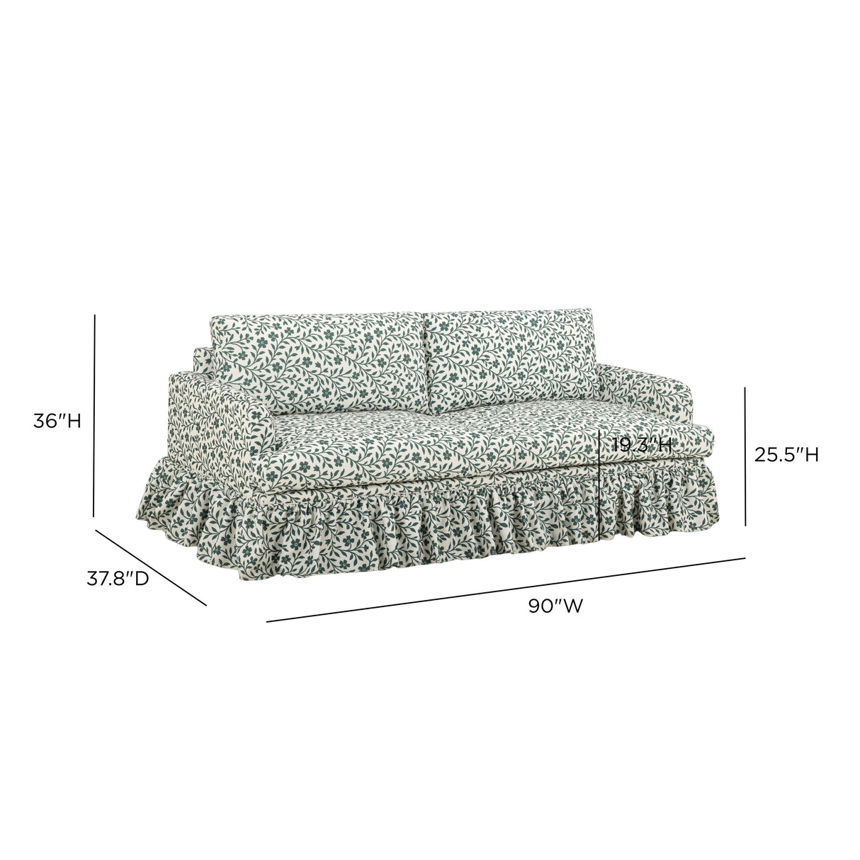 TOV Gertrude Floral Linen Weave Sofa