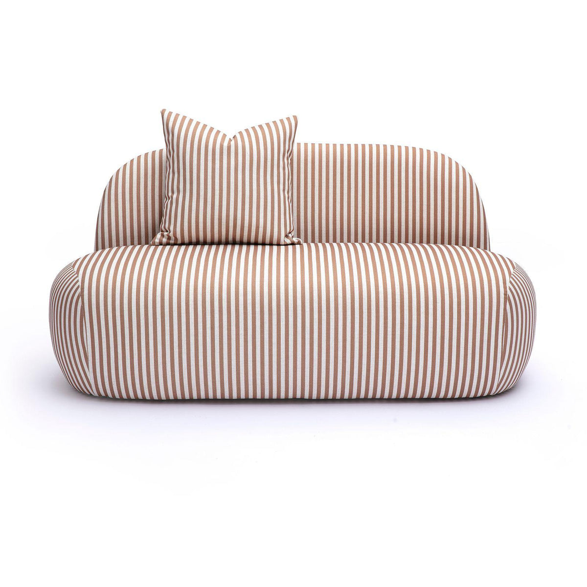 TOV Carraway Brown Striped Linen Loveseat