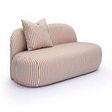 TOV Carraway Brown Striped Linen Loveseat