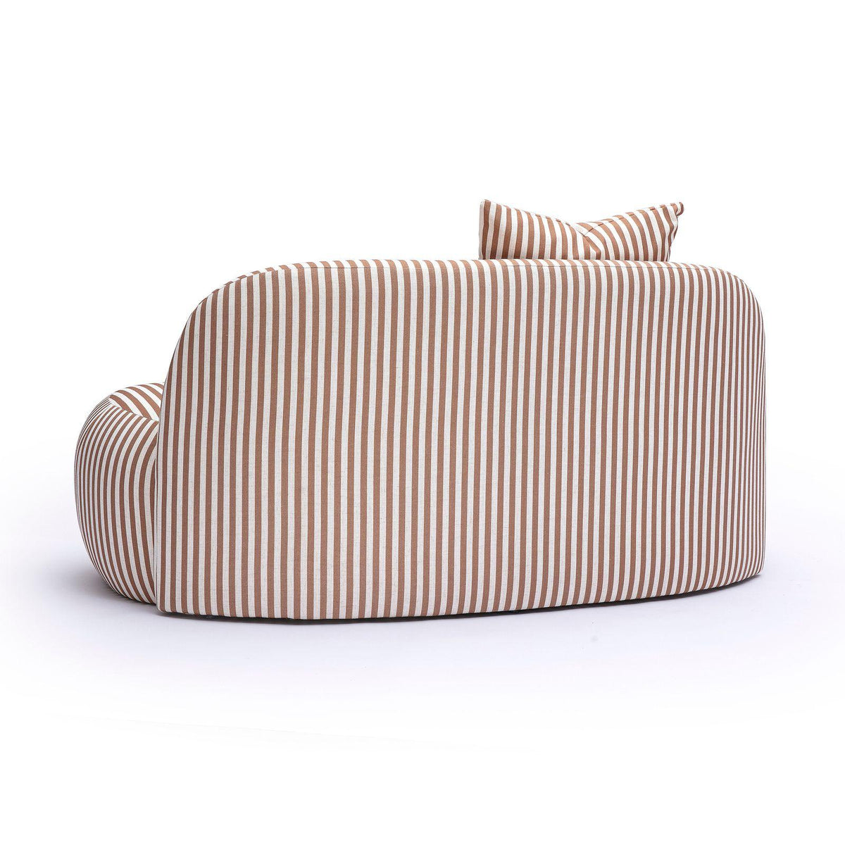 TOV Carraway Brown Striped Linen Loveseat