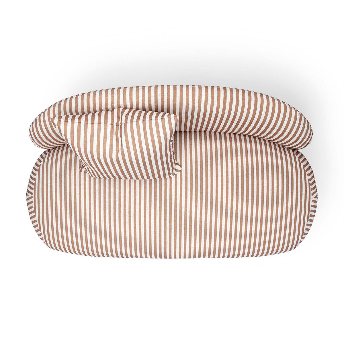 TOV Carraway Brown Striped Linen Loveseat