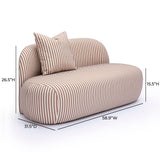 TOV Carraway Brown Striped Linen Loveseat