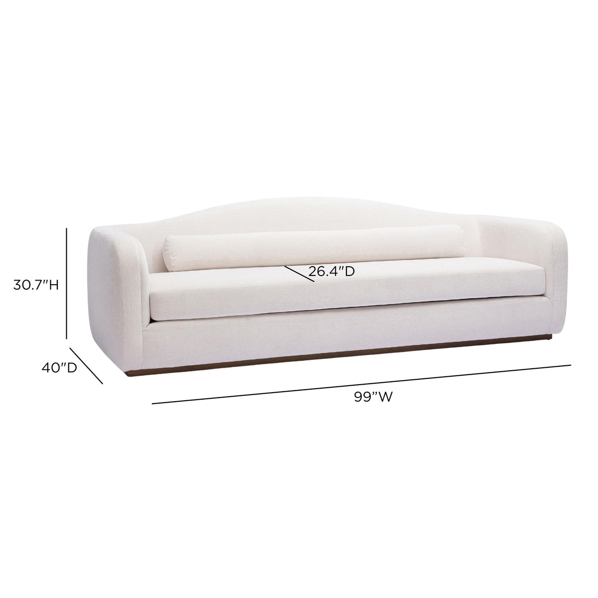 TOV Camille Cream Performance Linen Chenille Sofa