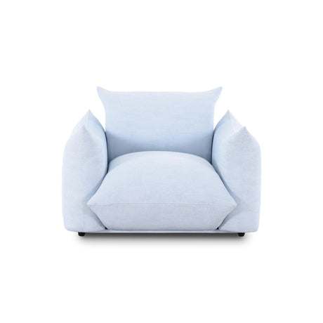 TOV Saint Tropez Light Blue Performance Petite Boucle Outdoor Armchair