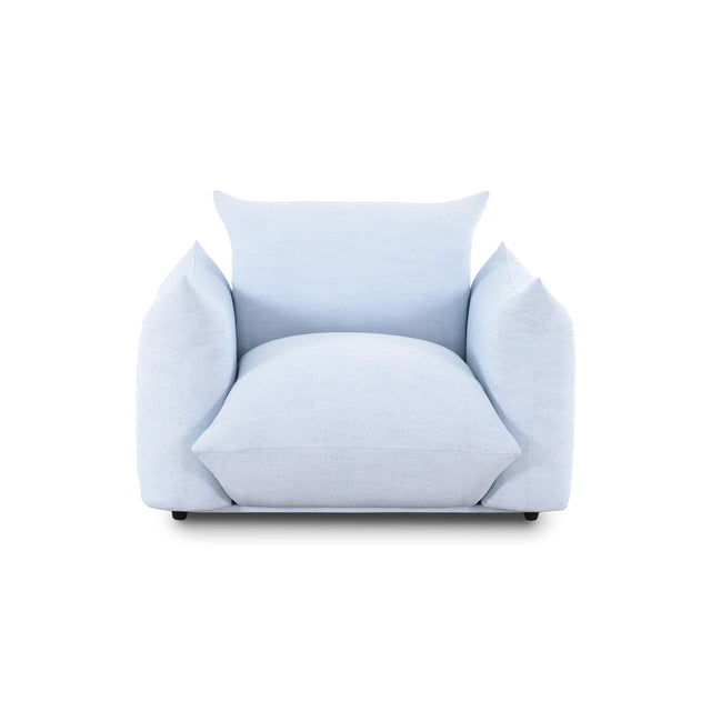 TOV Saint Tropez Light Blue Performance Petite Boucle Outdoor Armchair