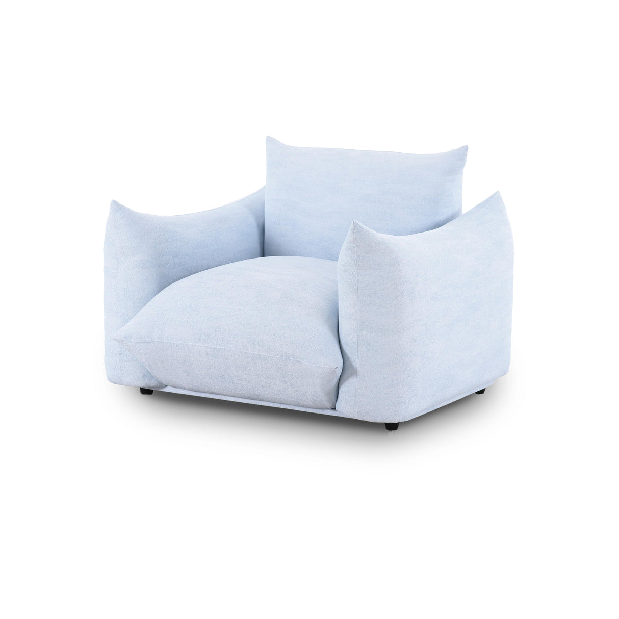 TOV Saint Tropez Light Blue Performance Petite Boucle Outdoor Armchair