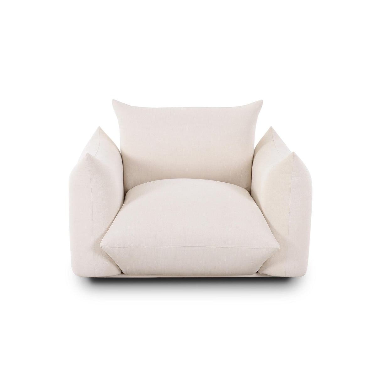 TOV Saint Tropez Cream Performance Petite Boucle Outdoor Armchair