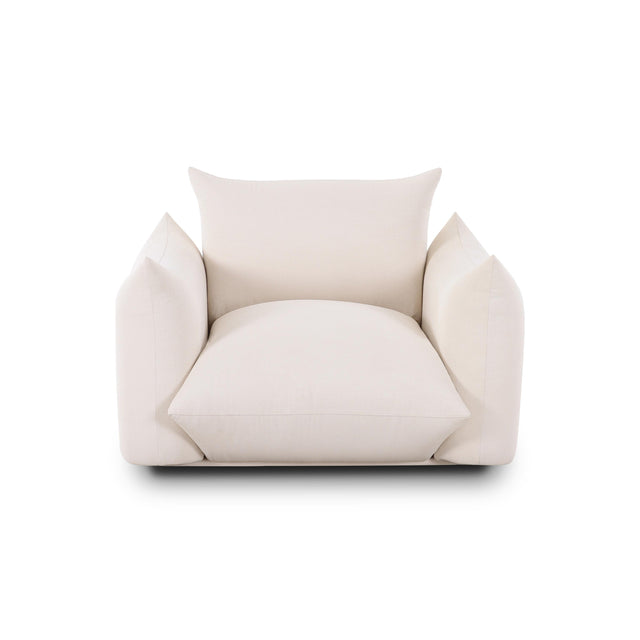 TOV Saint Tropez Cream Performance Petite Boucle Outdoor Armchair