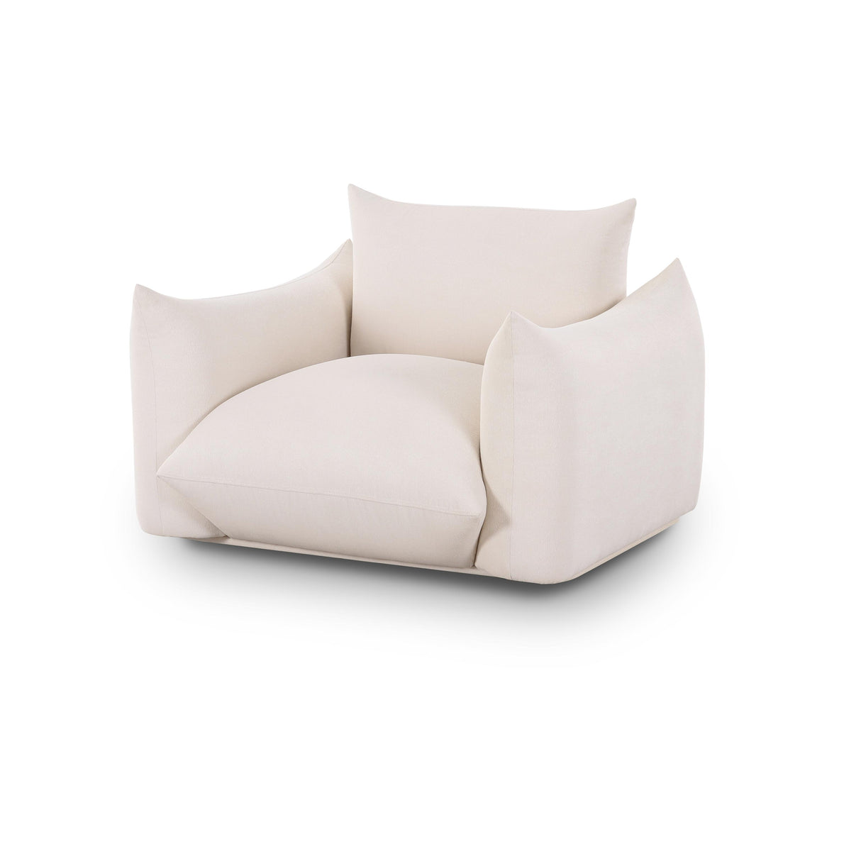 TOV Saint Tropez Cream Performance Petite Boucle Outdoor Armchair